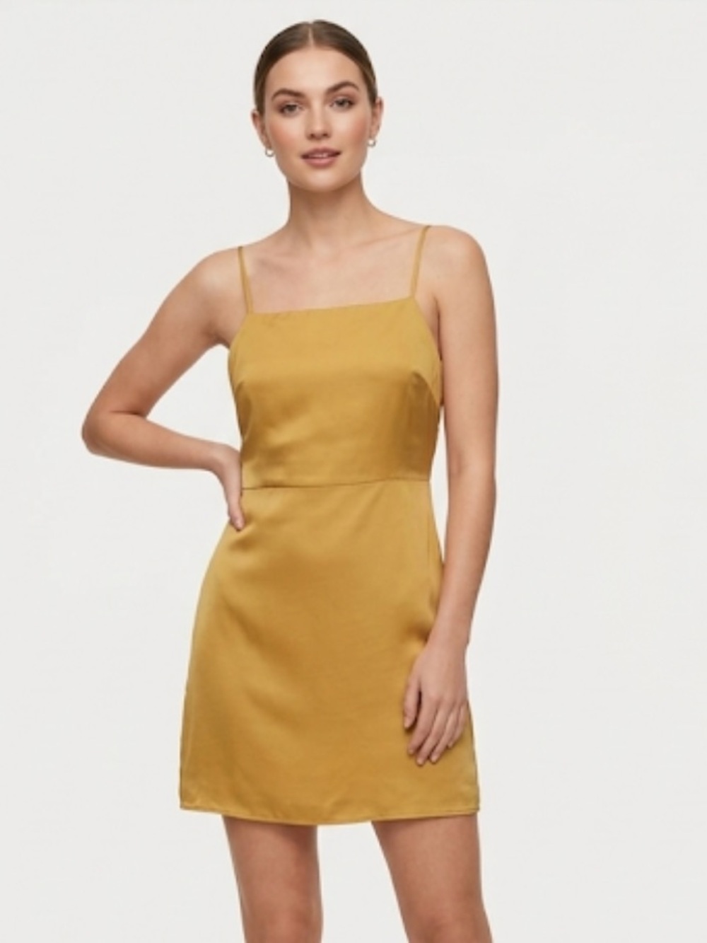 Wilfred Gold Satin Mini Dress